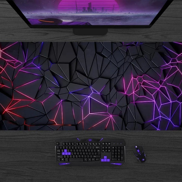 Purple Black - Geometric Pattern Mousepad